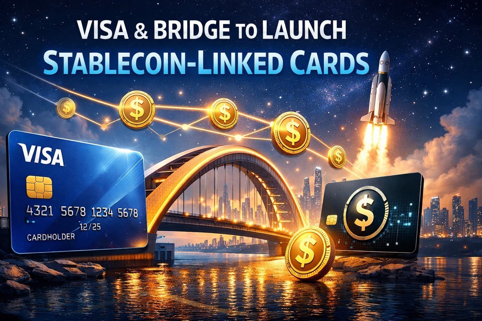 Visa и Bridge расширяют сотрудничество: карты, привязанные к стейблкоинам, доступны более чем в 100 странах.